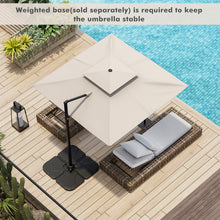 Load image into Gallery viewer, Patio 9.5FT Square Cantilever Offset Umbrella with 360°Rotation-Beige
