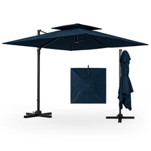 Load image into Gallery viewer, Patio 9.5FT Square Cantilever Offset Umbrella with 360°Rotation-Navy
