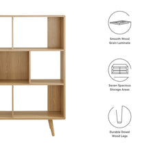 Load image into Gallery viewer, Transmit 7 Shelf Wood Grain Bookcase by Modway
