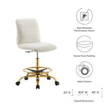 Load image into Gallery viewer, Ripple Armless Performance Velvet Drafting Chair by Modway
