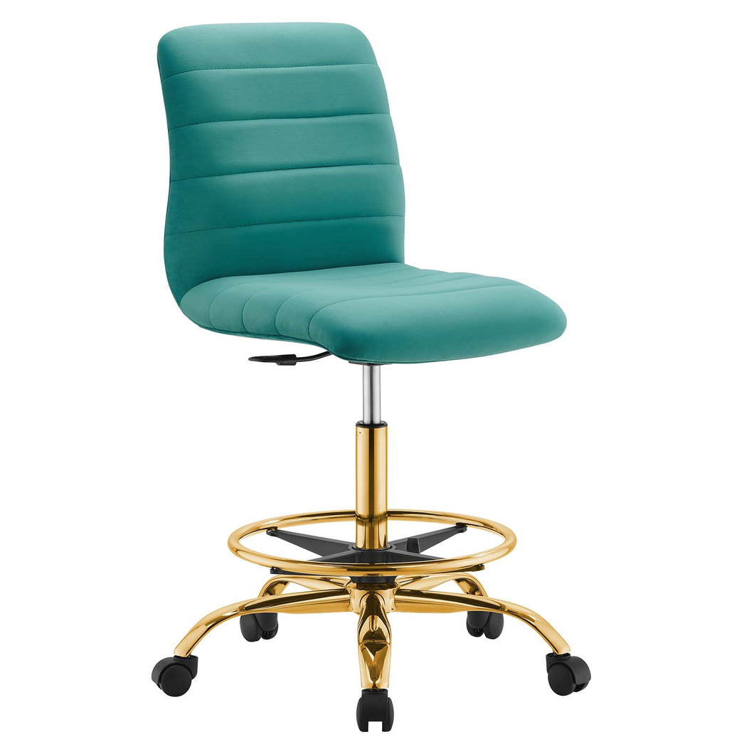 Ripple Armless Performance Velvet Drafting Chair by Modway