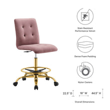 Load image into Gallery viewer, Prim Armless Performance Velvet Drafting Chair by Modway
