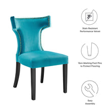 Load image into Gallery viewer, Curve Performance Velvet Dining Chairs Set of 2 by Modway
