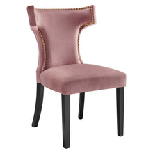 Load image into Gallery viewer, Curve Performance Velvet Dining Chairs Set of 2 by Modway
