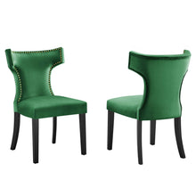 Load image into Gallery viewer, Curve Performance Velvet Dining Chairs Set of 2 by Modway
