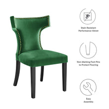 Load image into Gallery viewer, Curve Performance Velvet Dining Chairs Set of 2 by Modway
