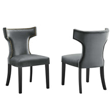 Load image into Gallery viewer, Curve Performance Velvet Dining Chairs Set of 2 by Modway
