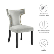 Load image into Gallery viewer, Curve Performance Velvet Dining Chairs Set of 2 by Modway
