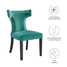 Load image into Gallery viewer, Curve Performance Velvet Dining Chairs Set of 2 by Modway
