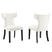 Load image into Gallery viewer, Curve Performance Velvet Dining Chairs Set of 2 by Modway
