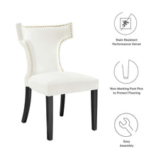 Load image into Gallery viewer, Curve Performance Velvet Dining Chairs Set of 2 by Modway
