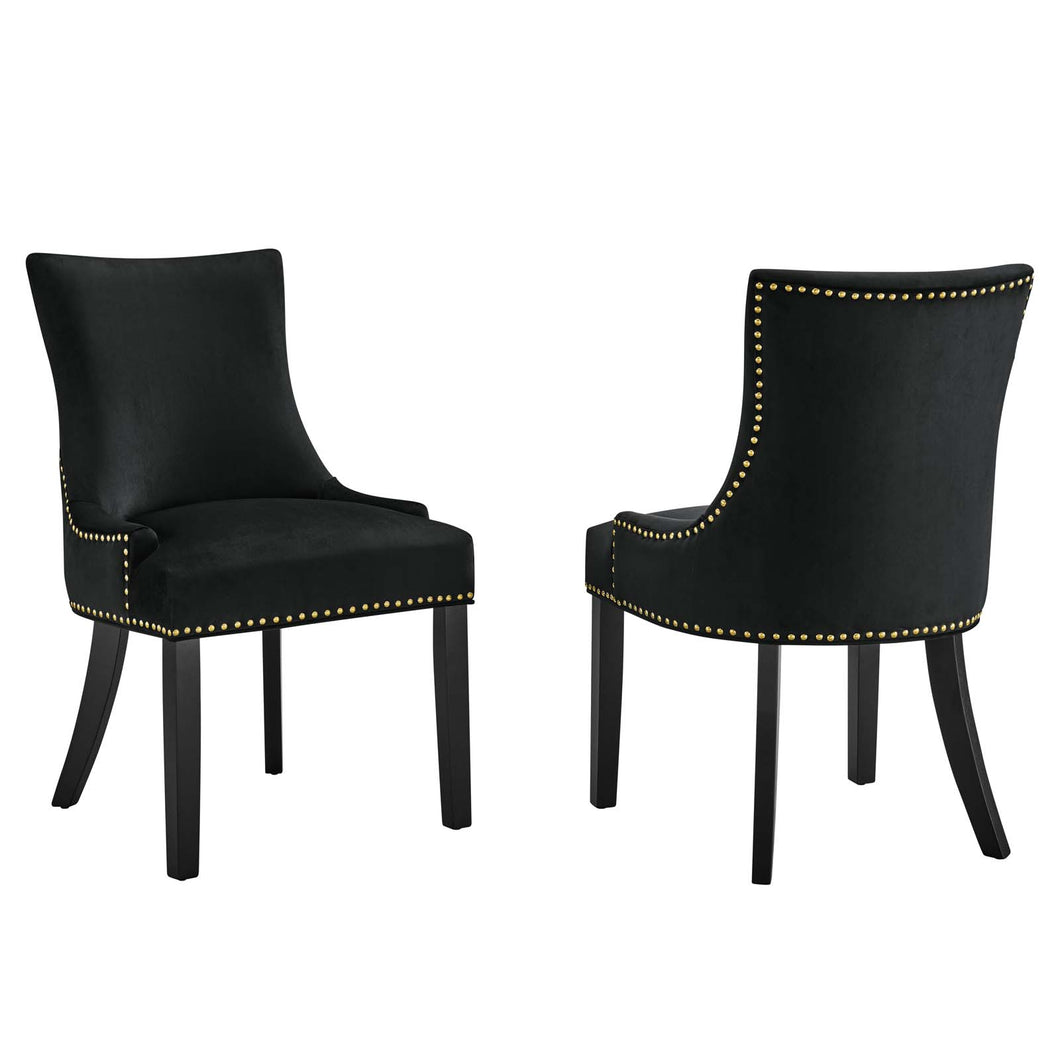 Marquis Performance Velvet Dining Chairs Set of 2 by Modway