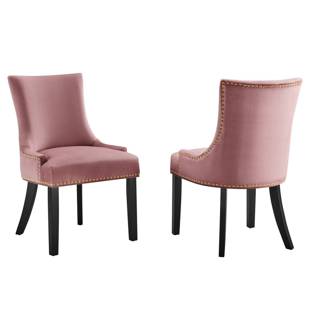 Marquis Performance Velvet Dining Chairs Set of 2 by Modway