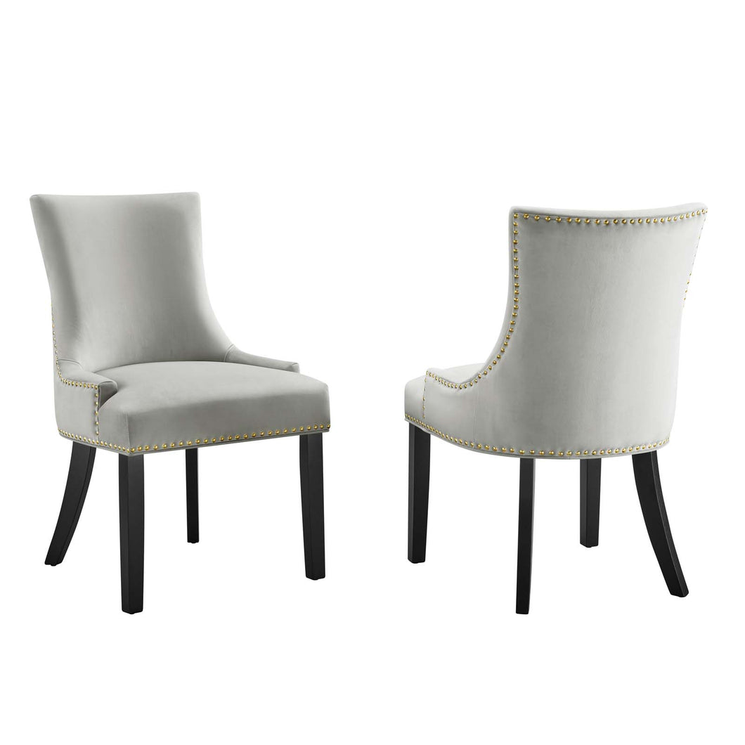 Marquis Performance Velvet Dining Chairs Set of 2 by Modway