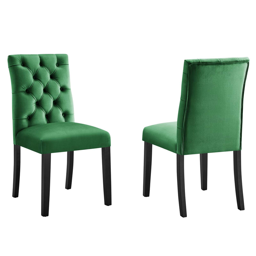 Duchess Performance Velvet Dining Chairs Set of 2 by Modway