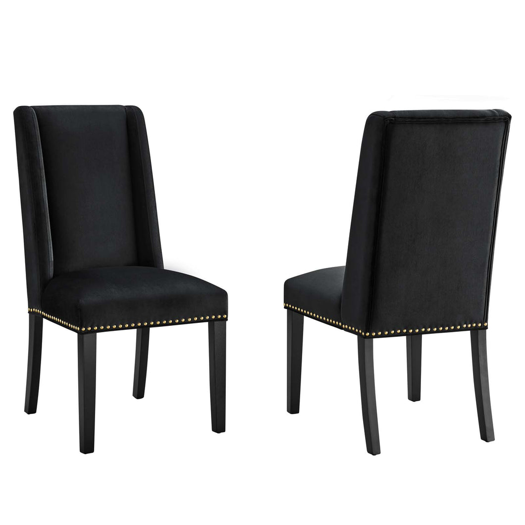 Baron Performance Velvet Dining Chairs Set of 2 by Modway