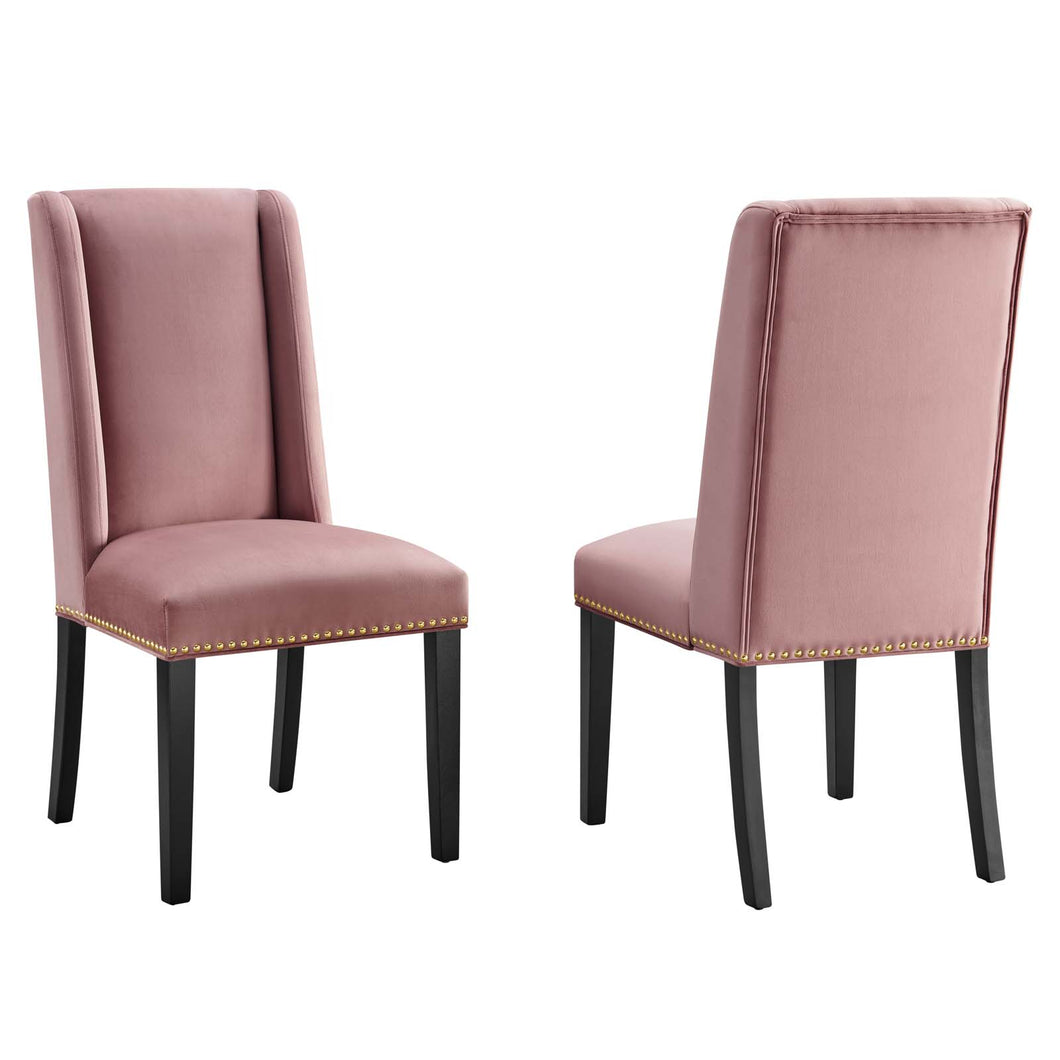 Baron Performance Velvet Dining Chairs Set of 2 by Modway