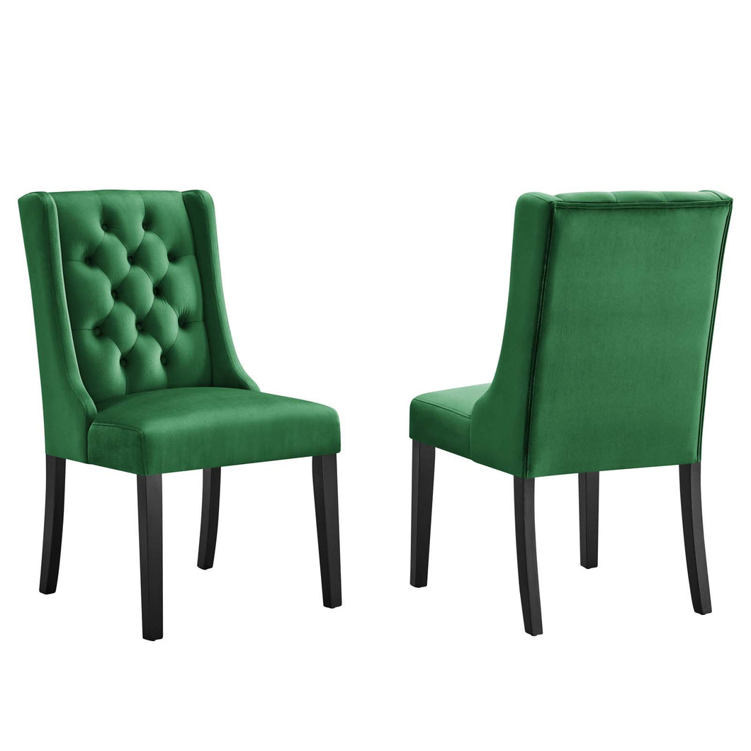 Baronet Performance Velvet Dining Chairs Set of 2 by Modway