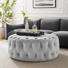 Load image into Gallery viewer, Amour Tufted Button Large Round Performance Velvet Ottoman by Modway
