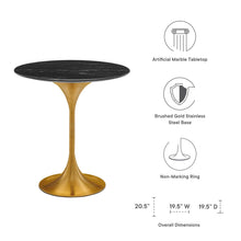 Load image into Gallery viewer, Lippa 20&quot; Round Artificial Marble Side Table by Modway
