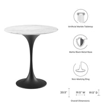 Load image into Gallery viewer, Lippa 20&quot; Round Artificial Marble Side Table by Modway
