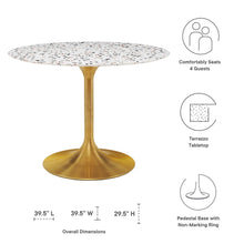 Load image into Gallery viewer, Lippa 40&quot; Round Terrazzo Dining Table by Modway
