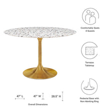 Load image into Gallery viewer, Lippa 48&quot; Round Terrazzo Dining Table by Modway
