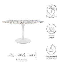 Load image into Gallery viewer, Lippa 60&quot; Oval Terrazzo Dining Table by Modway
