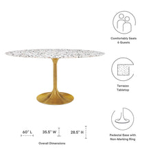 Load image into Gallery viewer, Lippa 60&quot; Oval Terrazzo Dining Table by Modway
