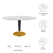 Load image into Gallery viewer, Zinque 60&quot; Oval Terrazzo Dining Table by Modway
