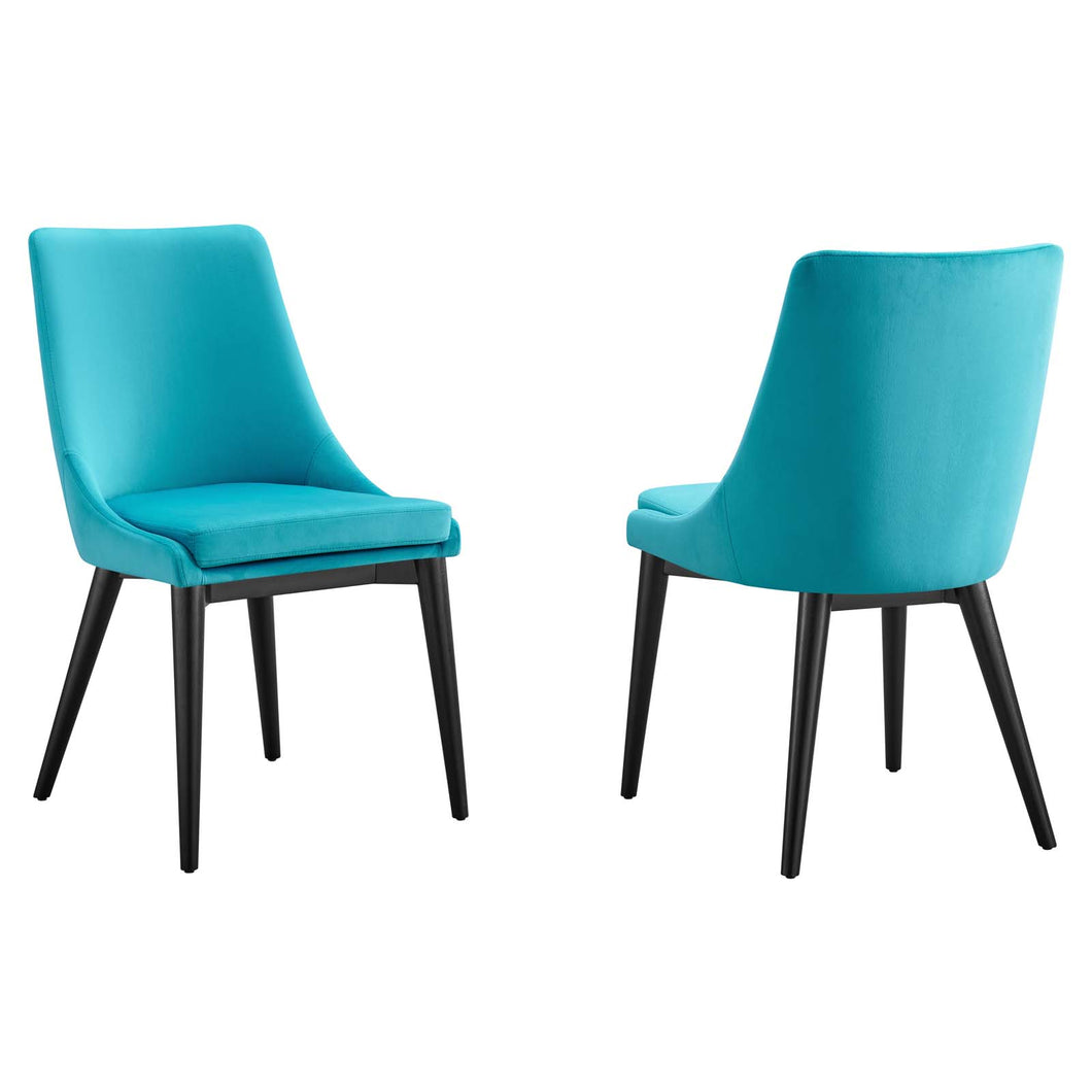 Viscount Accent Performance Velvet Dining Chairs Set of 2 by Modway