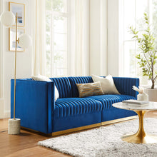 Load image into Gallery viewer, Sanguine Channel Tufted Performance Velvet Modular Sectional Sofa Loveseat by Modway

