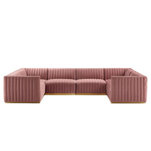 Load image into Gallery viewer, Conjure 6-Piece Channel Tufted Performance Velvet U-Shaped Sectional by Modway

