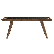 Load image into Gallery viewer, Saoirse 47&quot; Faux Leather Wood Bench by Modway
