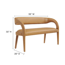 Load image into Gallery viewer, Pinnacle Vegan Leather Accent Bench by Modway
