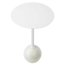 Load image into Gallery viewer, Aliza Round White Marble Side Table by Modway
