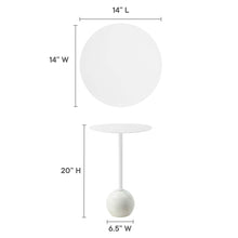 Load image into Gallery viewer, Aliza Round White Marble Side Table by Modway
