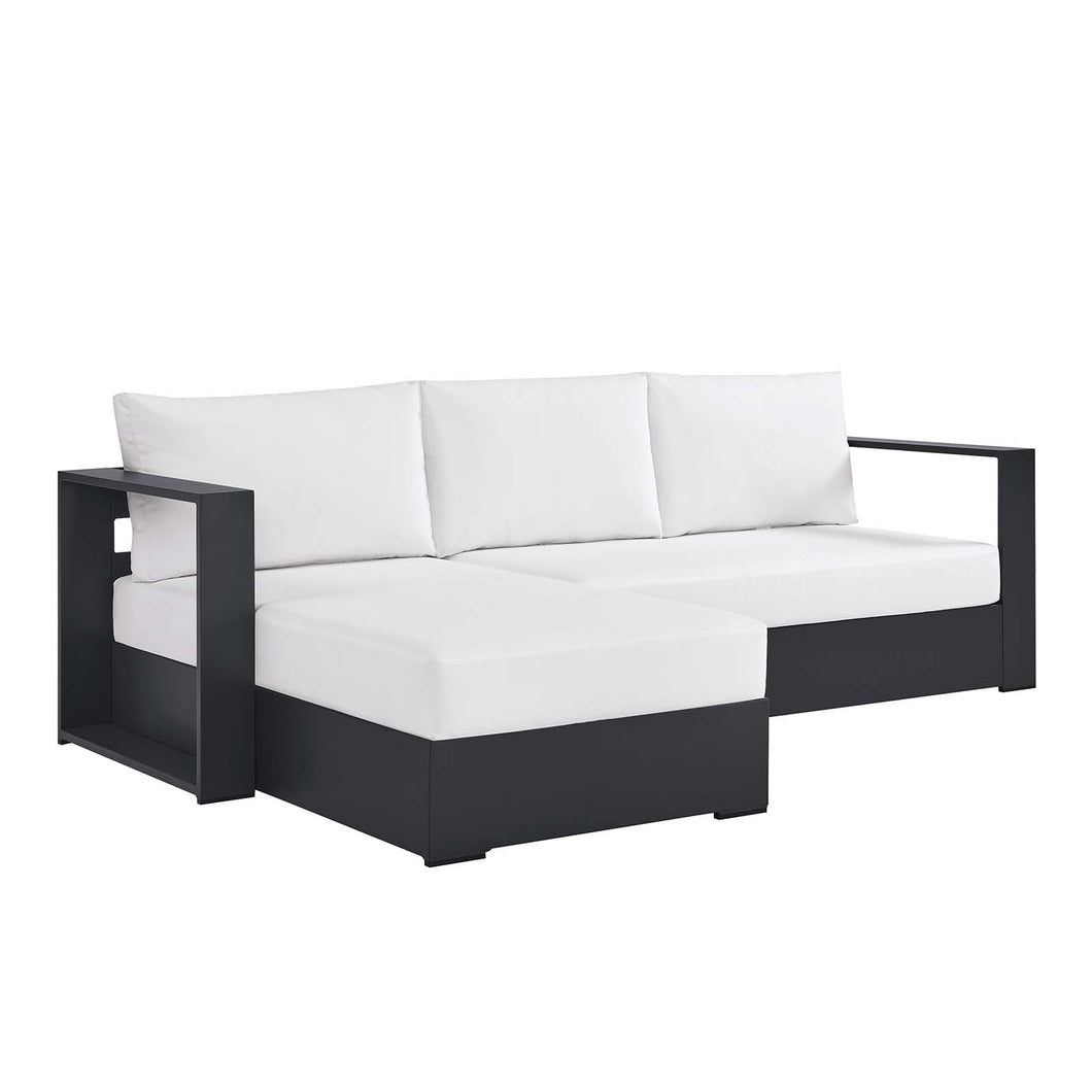 Tahoe 2-Piece Outdoor Patio Powder-Coated Aluminum Left-Facing Chaise Sectional Sofa Set by Modway