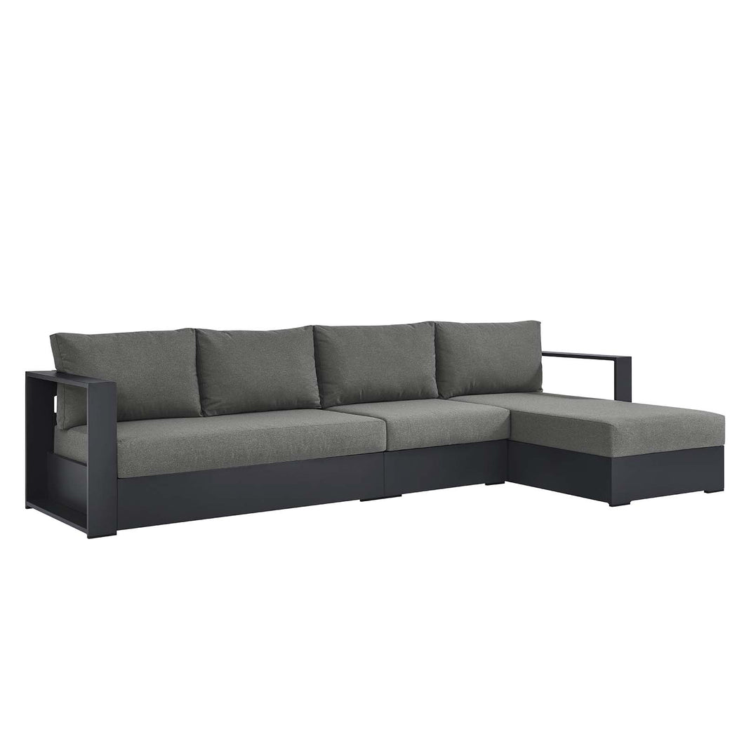 Tahoe 3-Piece Outdoor Patio Powder-Coated Aluminum Right-Facing Chaise Sectional Sofa Set by Modway