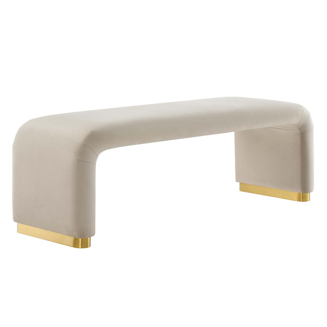 Koda Performance Velvet Waterfall Long Bench by Modway