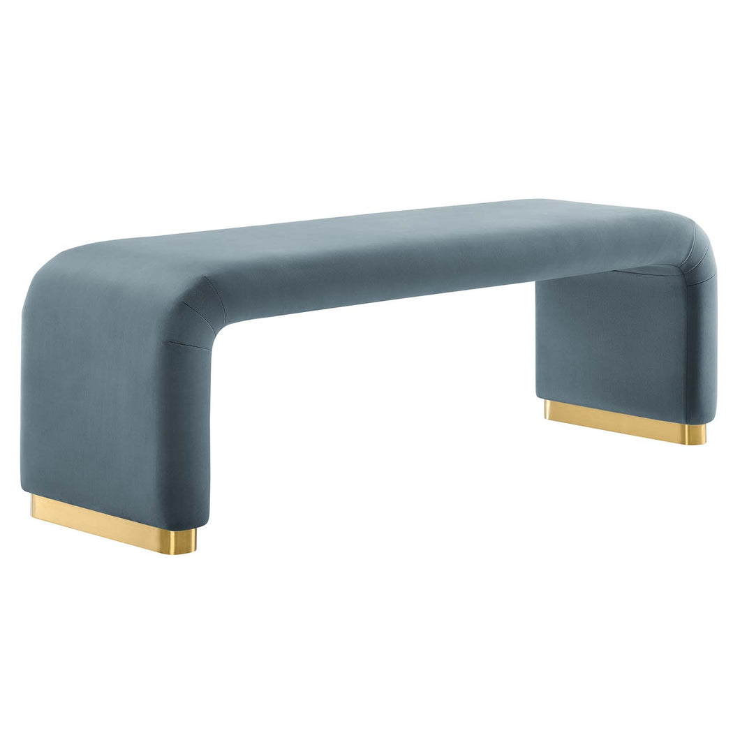 Koda Performance Velvet Waterfall Long Bench by Modway