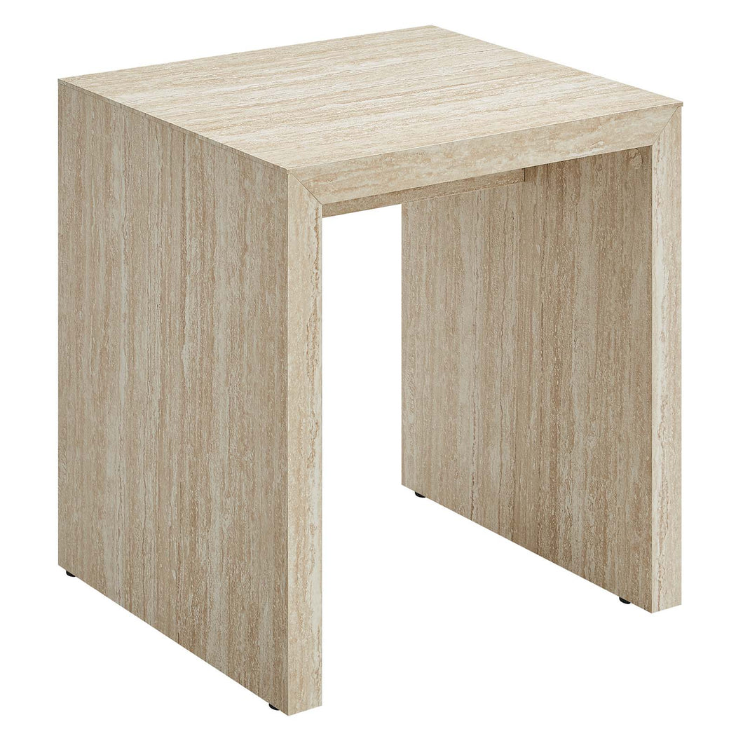 Mirella Faux Travertine Side Table by Modway