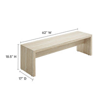 Load image into Gallery viewer, Mirella 62&quot; Faux Travertine Long Bench by Modway
