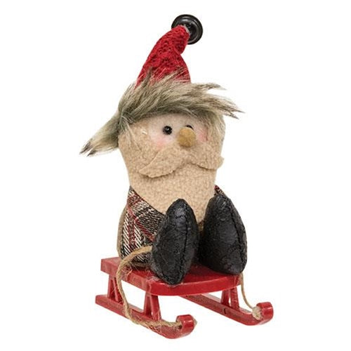 Moose Santa or Snowman On Sleigh Ornament 3 Asstd. (Pack of 4)