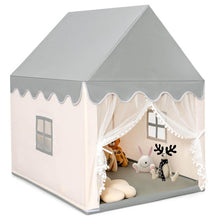 Load image into Gallery viewer, Kids Large Play Castle Fairy Tent with Mat-Beige
