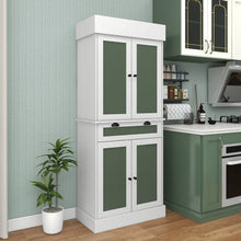 Load image into Gallery viewer, Kitchen Pantry Cabinet with 2-Door Sideboards and Adjustable Shelves-White
