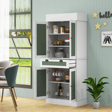 Load image into Gallery viewer, Kitchen Pantry Cabinet with 2-Door Sideboards and Adjustable Shelves-White
