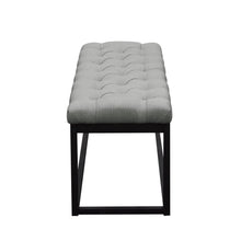 Load image into Gallery viewer, Mateo Black Powder Coat Metal Small Linen Tufted Bench by Diamond Sofa - Grey
