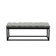 Load image into Gallery viewer, Mateo Black Powder Coat Metal Small Linen Tufted Bench by Diamond Sofa - Grey
