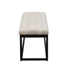 Load image into Gallery viewer, Mateo Black Powder Coat Metal Small Linen Tufted Bench by Diamond Sofa - Desert Sand Linen
